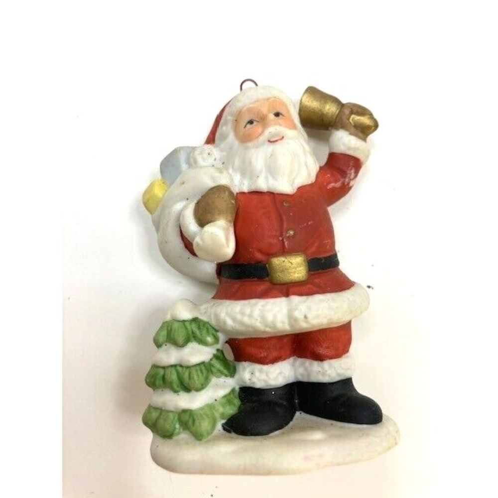 Lot‎ Of 3 Vintage Ceramic Santa Claus Ornaments Made In Japan Santa Bathing Suit - Picture 3 of 8